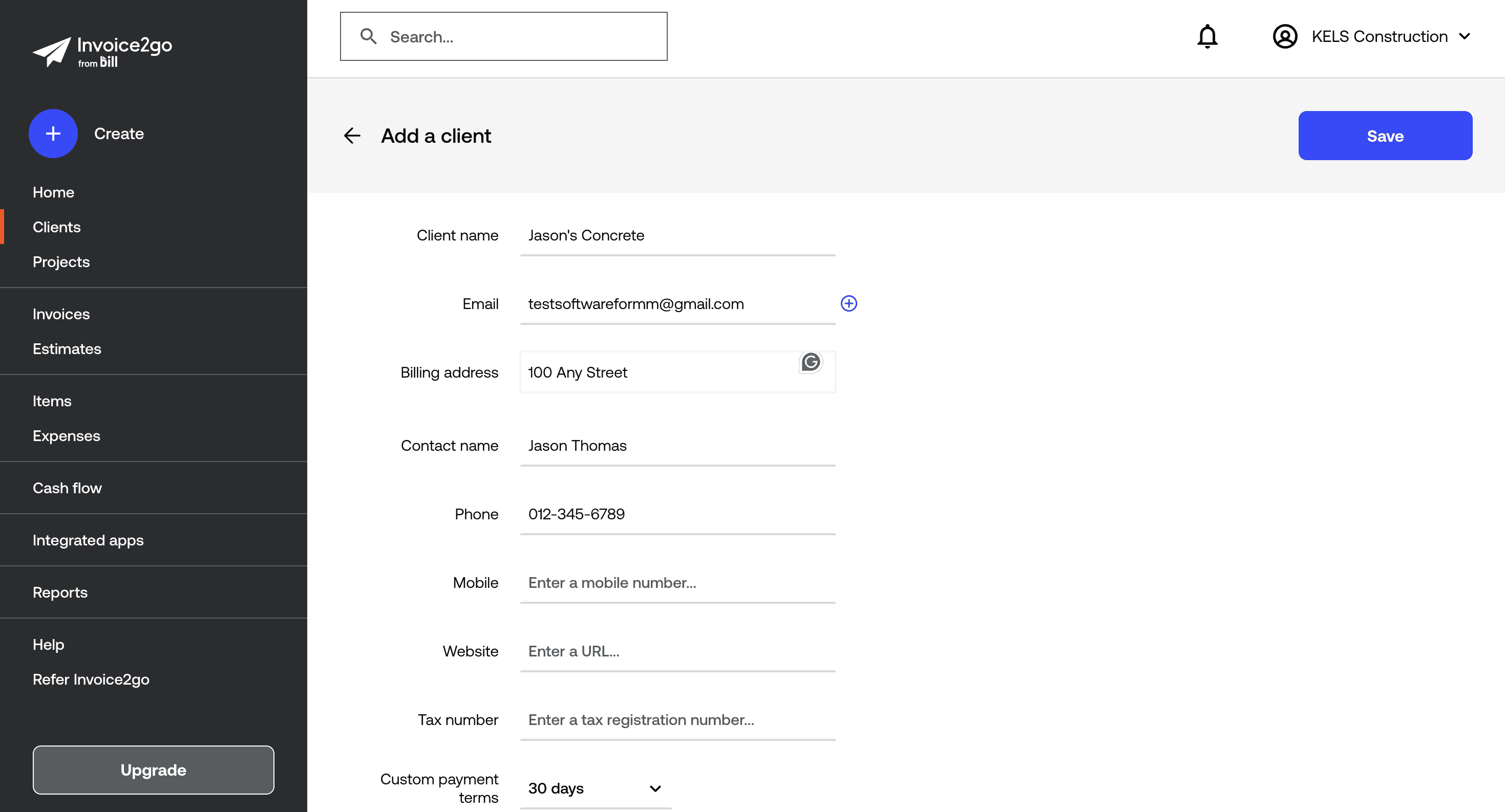 invoice2go contact management