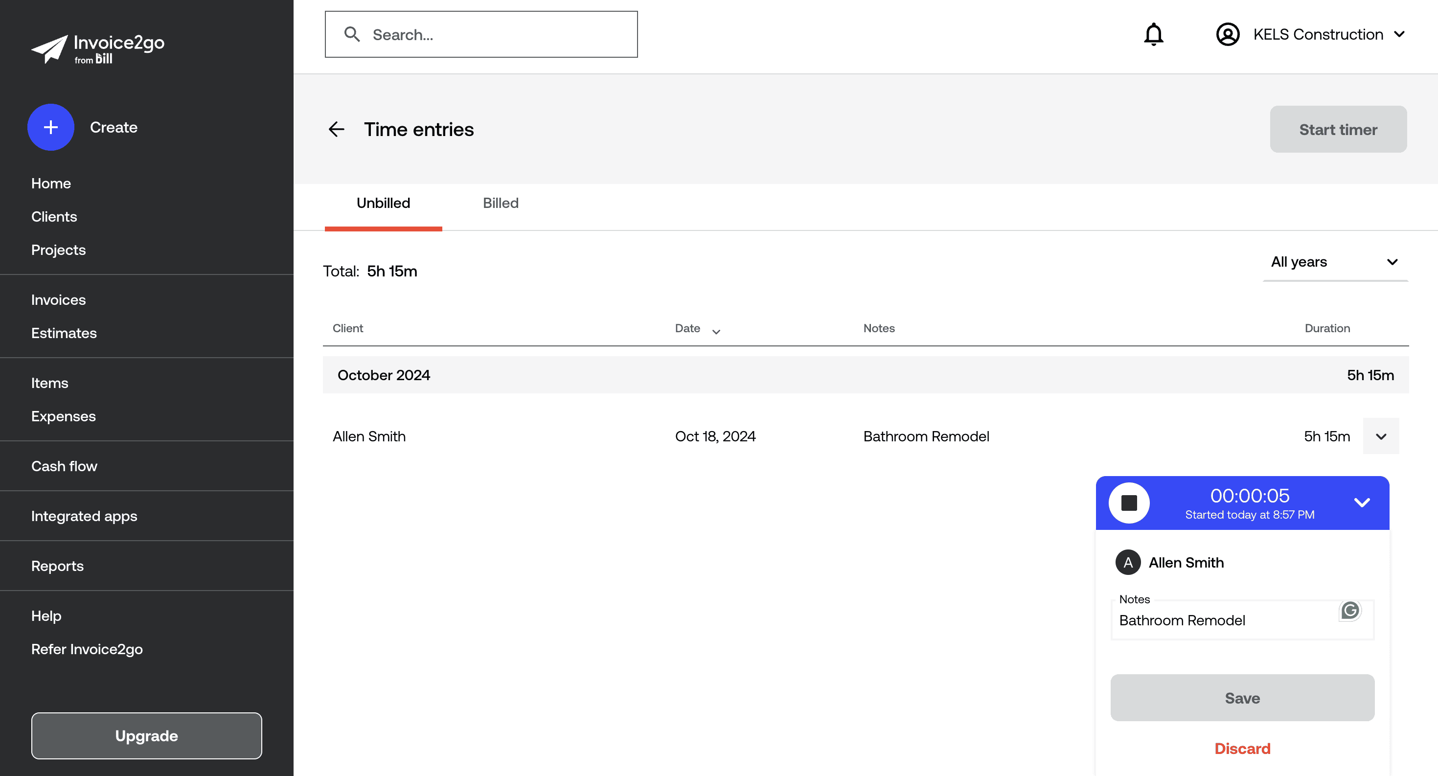 invoice2 go time tracking 