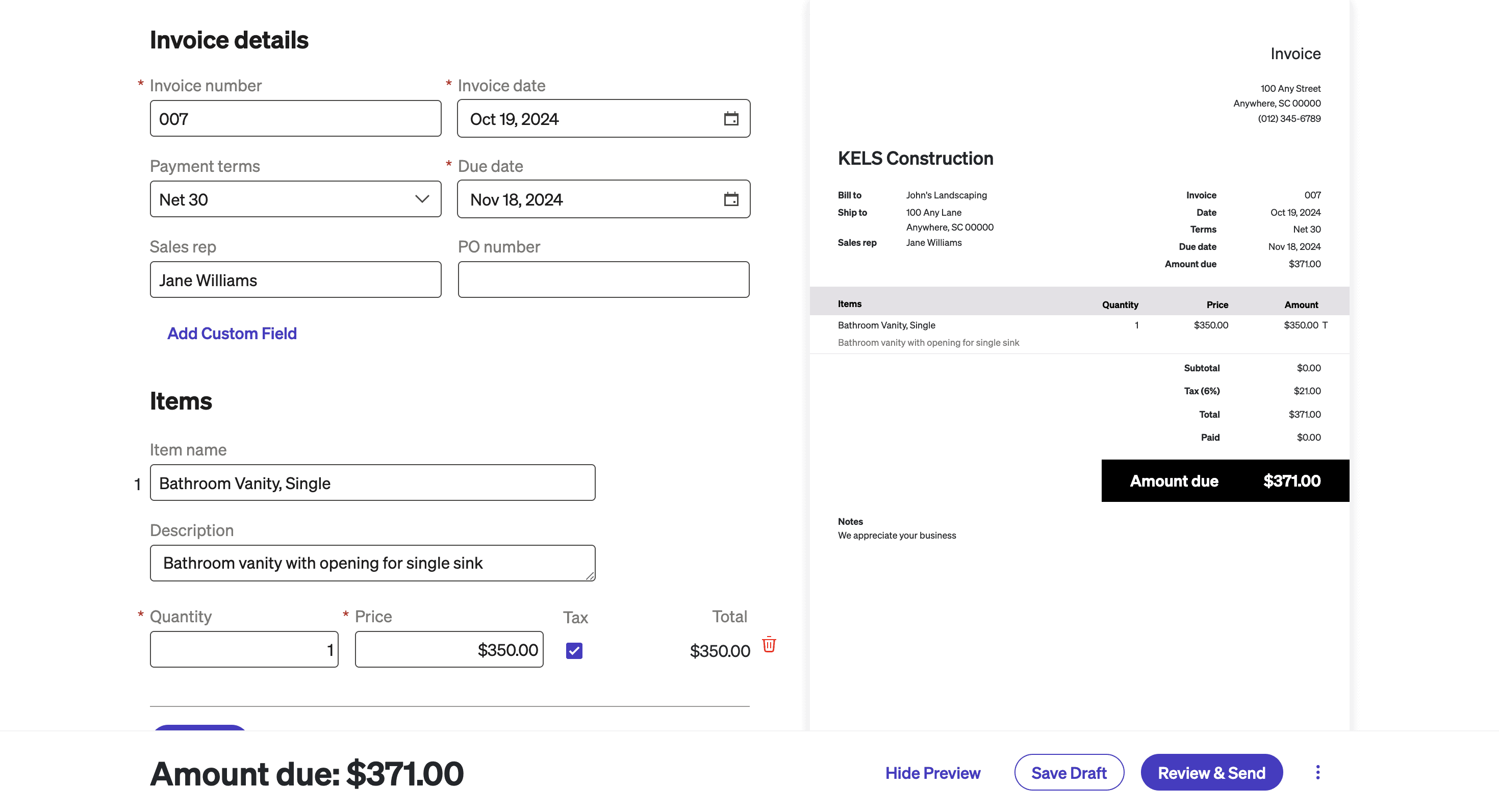 bill.com invoice