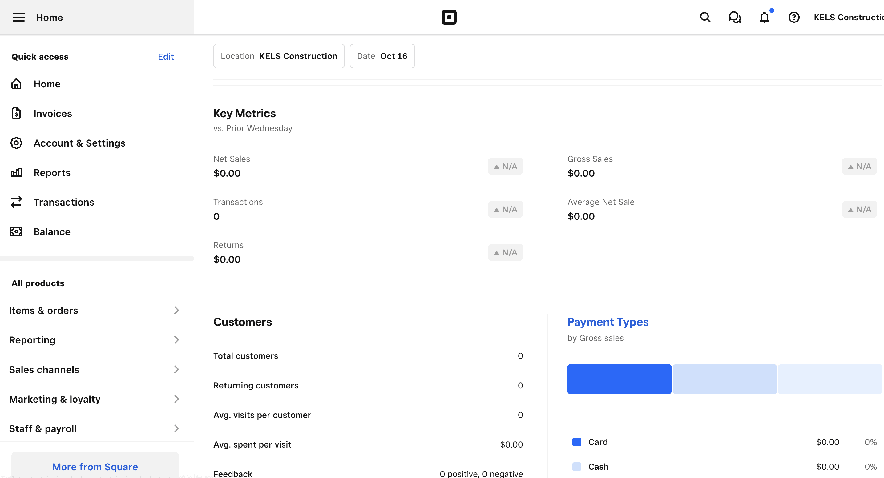 square invoice dashboard