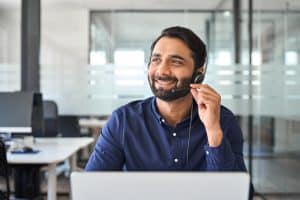 Man using a business phone